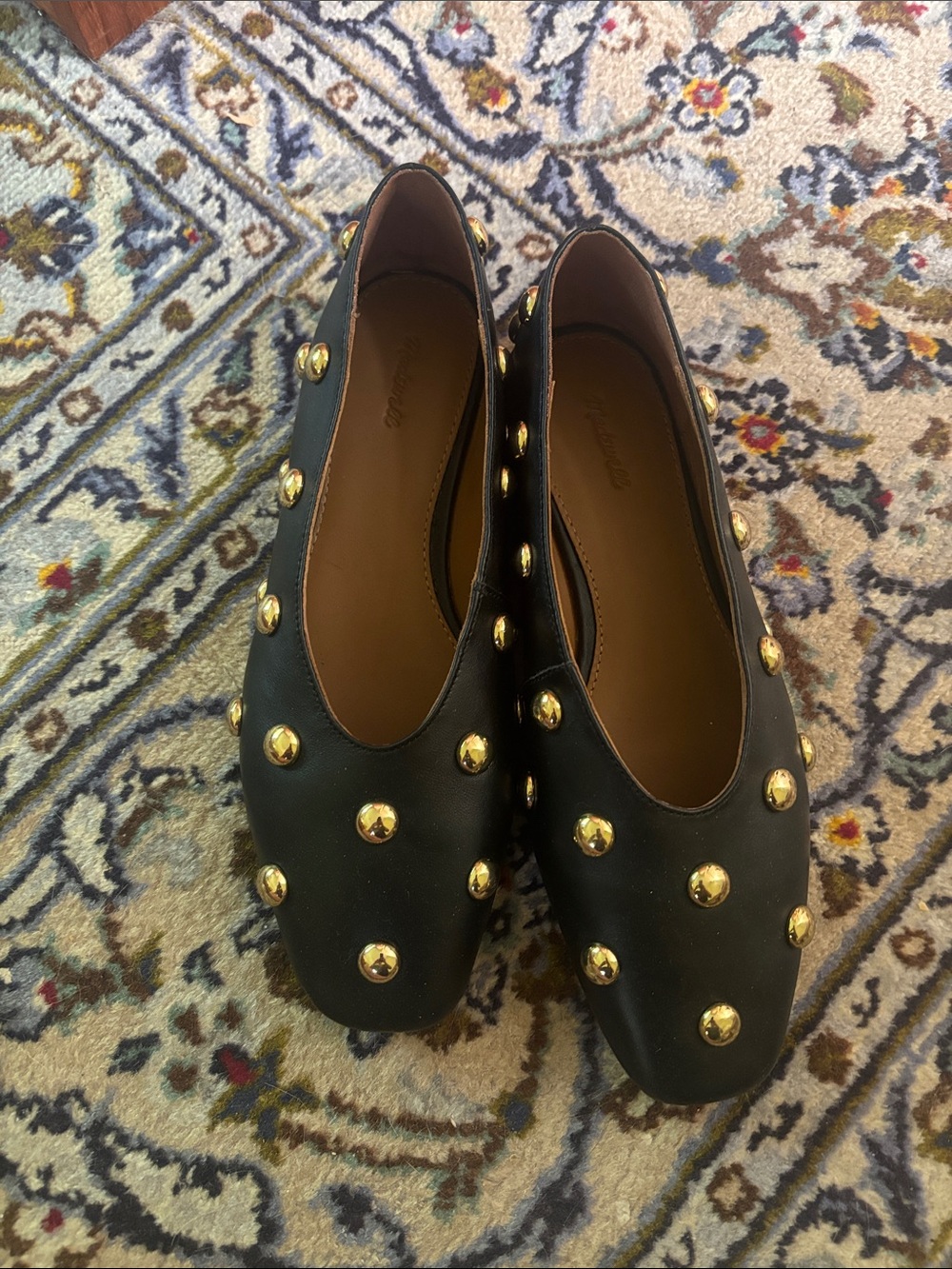 Madewell Mylie Gold Studded Flats